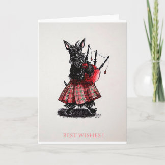 Bagpiper's best wishes card