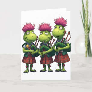Bagpipers for Burns Supper Scottish Greeting Card