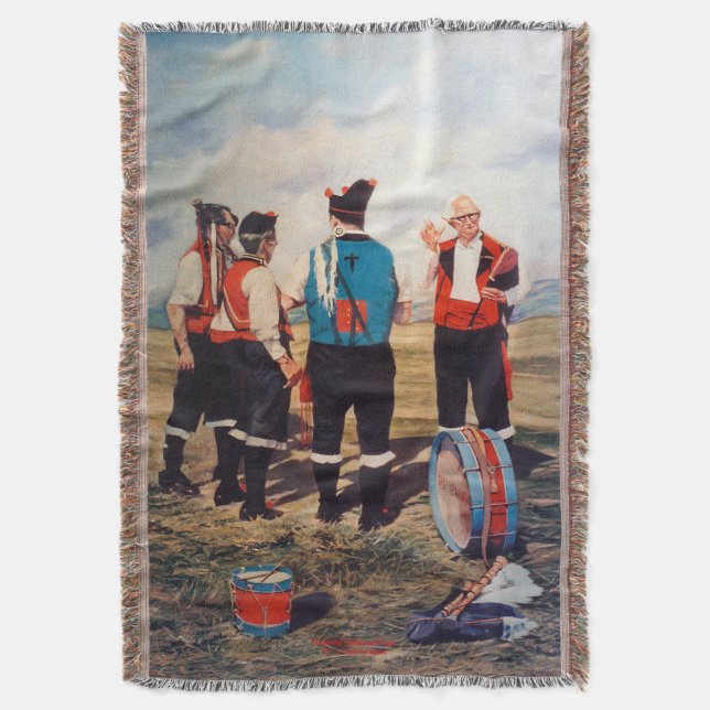 Bagpipers Throw Blanket (Front Vertical)