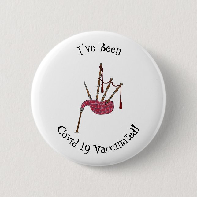 Bagpipes cartoon illustration  6 cm round badge (Front)