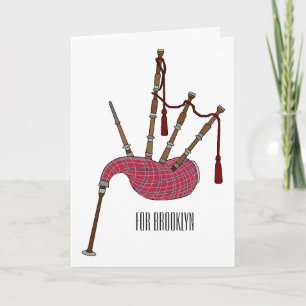 Bagpipes cartoon illustration card