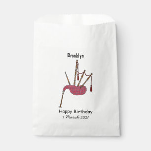 Bagpipes cartoon illustration favour bag