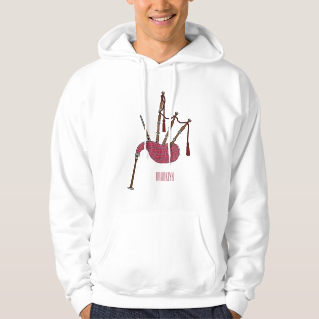 Bagpipes cartoon illustration  hoodie (Front)