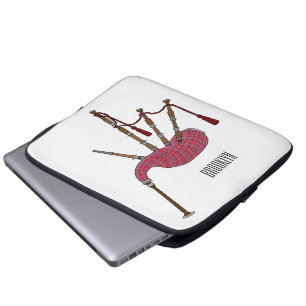 Bagpipes cartoon illustration laptop sleeve