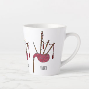 Bagpipes cartoon illustration  latte mug