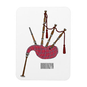 Bagpipes cartoon illustration  magnet