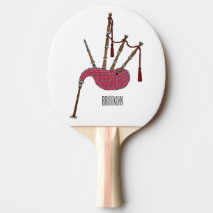 Bagpipes cartoon illustration  ping pong paddle