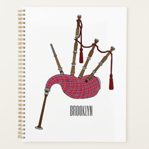 Bagpipes cartoon illustration planner