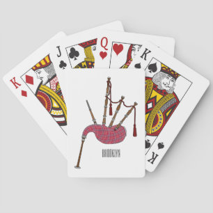 Bagpipes cartoon illustration playing cards