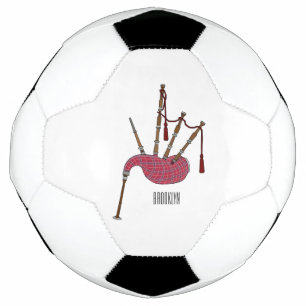 Bagpipes cartoon illustration soccer ball