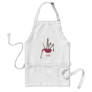 Bagpipes cartoon illustration standard apron