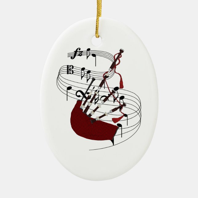 Bagpipes Ceramic Ornament (Front)