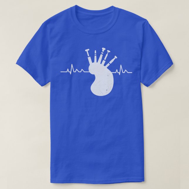 Bagpipes Heartbeat Scotland Pulse  T-Shirt (Design Front)