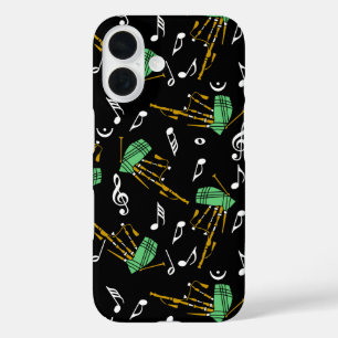 Bagpipes Music Note Pattern iPhone 16 Case