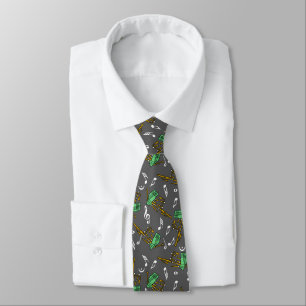 Bagpipes Music Note Pattern Tie