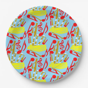 Bagpipes Music Notes Paper Plate