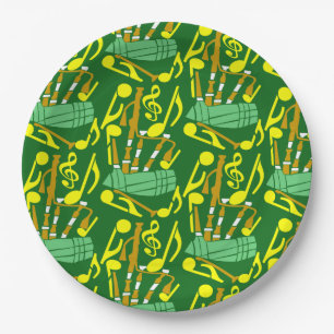 Bagpipes Music Notes Paper Plate