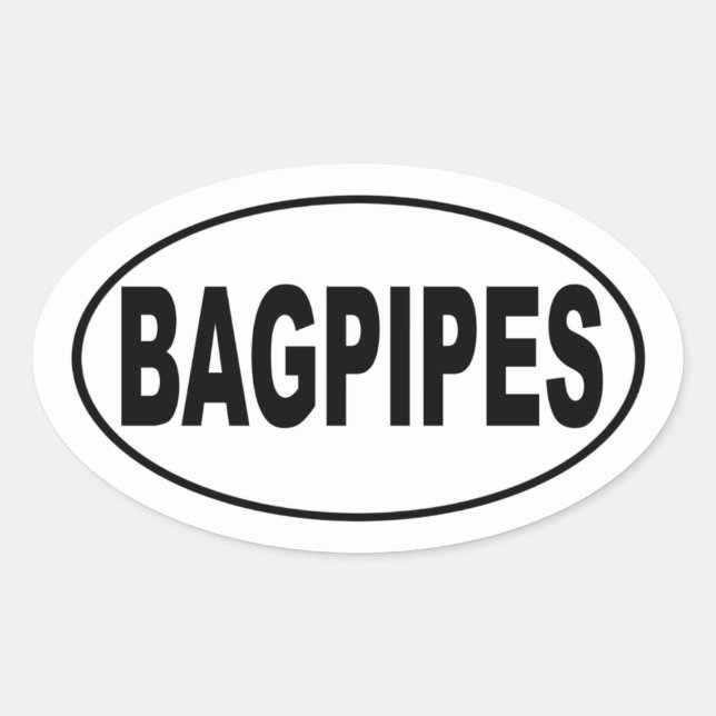 Bagpipes Oval Sticker (Front)