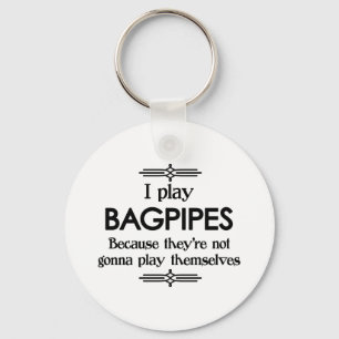 Bagpipes - Play Itself Funny Deco Music Key Ring