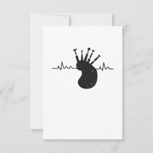 Bagpipes Pulse Scotland Heartbeat RSVP Card