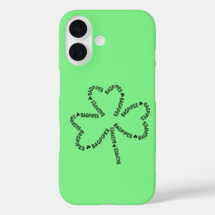 Bagpipes Text Shamrock T-Shirt iPhone 16 Case