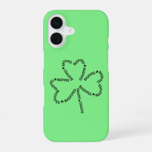 Bagpipes Text Shamrock T-Shirt iPhone 16 Case
