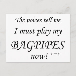 Bagpipes Voices Say Must Play Postcard