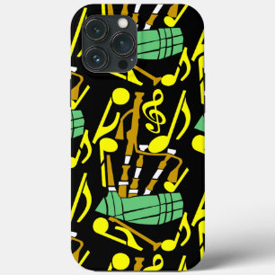 Bagpipes Yellow Music Notes iPhone 13 Pro Max Case