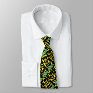 Bagpipes Yellow Music Notes Tie