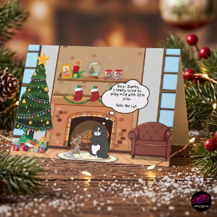 Bah Hum Cat Funny Christmas Holiday Card