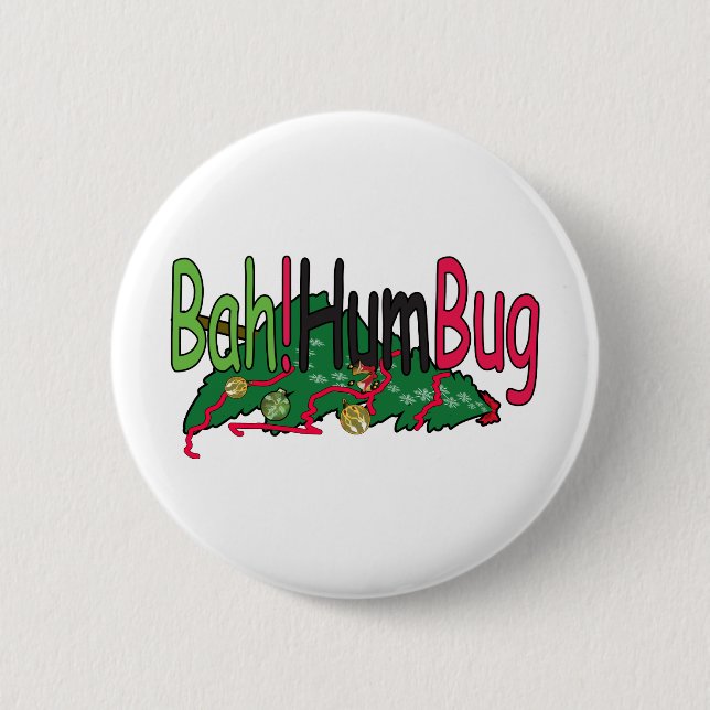 Bah!HumBug 6 Cm Round Badge (Front)