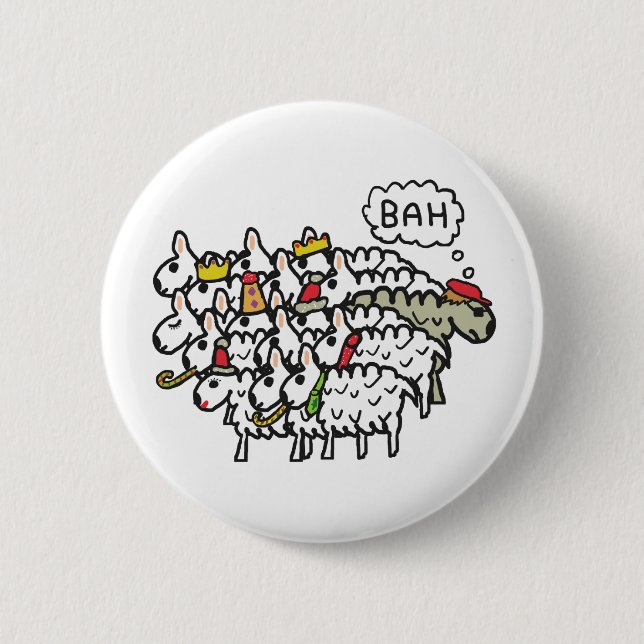 Bah Humbug 6 Cm Round Badge (Front)