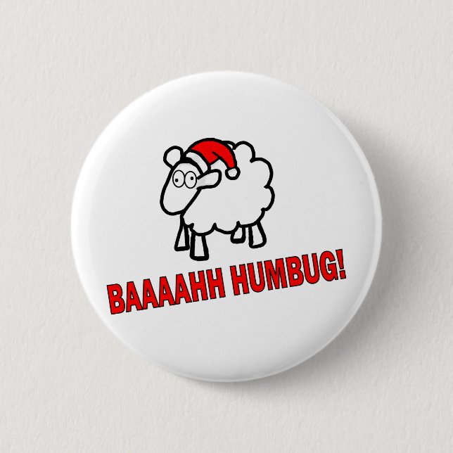 Bah Humbug! 6 Cm Round Badge (Front)