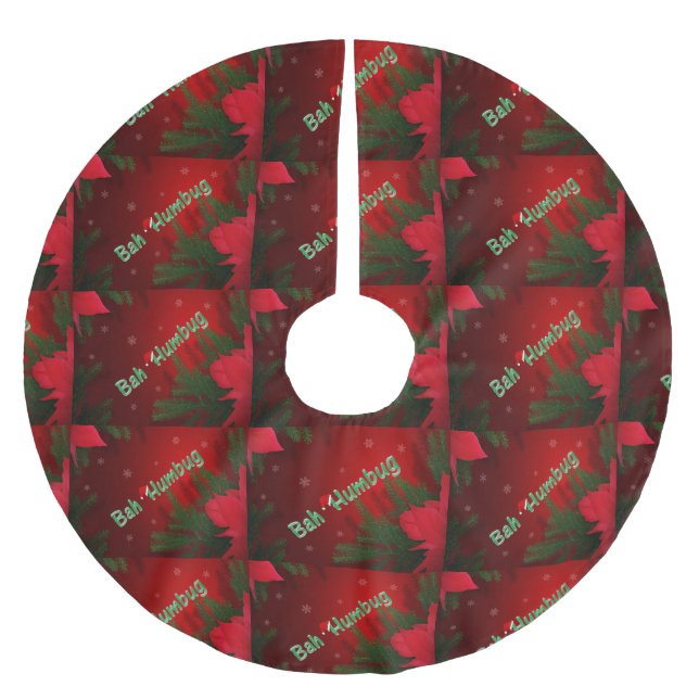 Bah Humbug Brushed Polyester Tree Skirt (Front)