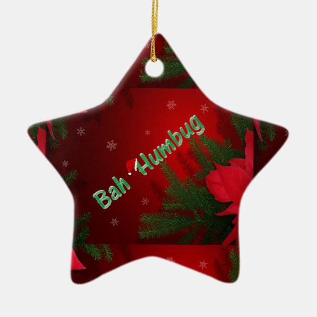 Bah Humbug Ceramic Ornament (Front)