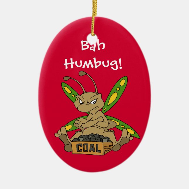 Bah Humbug! Ceramic Ornament (Front)