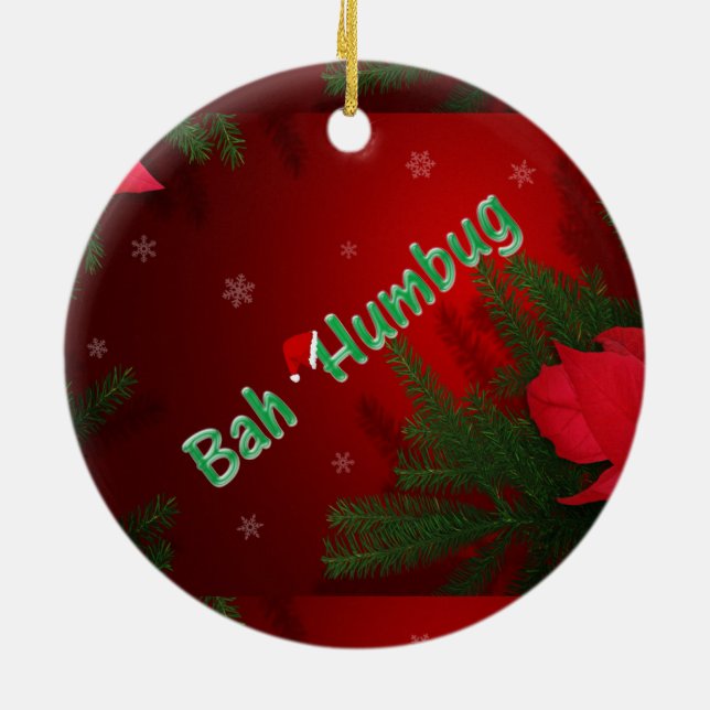 Bah Humbug Ceramic Ornament (Back)