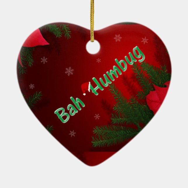 Bah Humbug Ceramic Tree Decoration (Back)