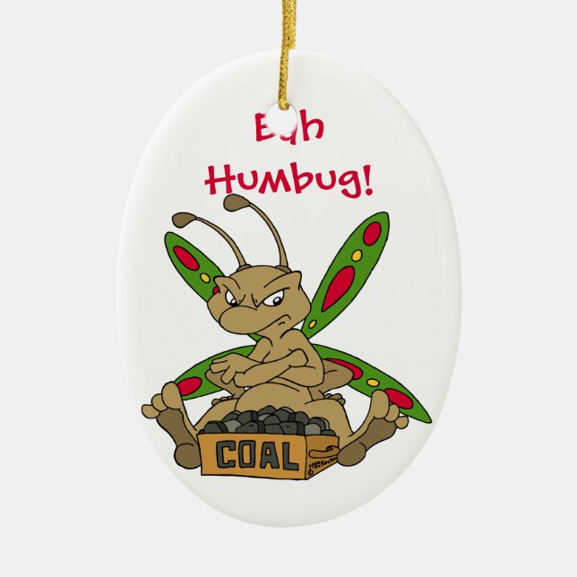 Bah Humbug! Ceramic Tree Decoration (Front)