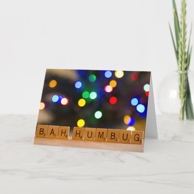 Bah Humbug Christmas Greeting Card (Front)