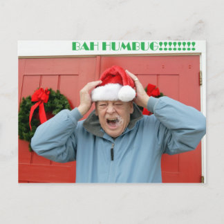 Bah humbug, christmas holiday postcard