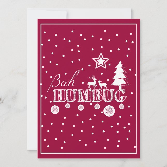 Bah Humbug Christmas Invitation (Front)