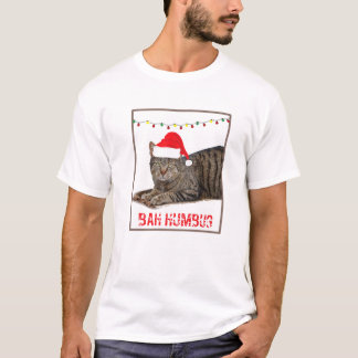 Bah Humbug Christmas Santa Cat T-Shirt