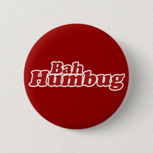Bah Humbug Christmas Scrooge 6 Cm Round Badge