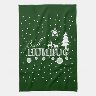Bah Humbug, Christmas Tea Towel