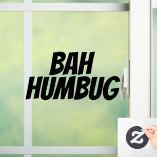BAH HUMBUG CHRISTMAS WINDOW CLING
