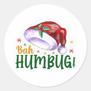 Bah humbug classic round sticker