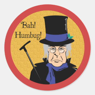 Bah! Humbug! Ebenezer Scrooge Classic Round Sticker