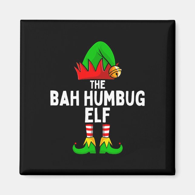 Bah Humbug Elf Matching Family Christmas  Magnet (Front)