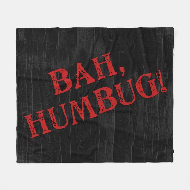 Bah Humbug Fleece Blanket (Front (Horizontal))